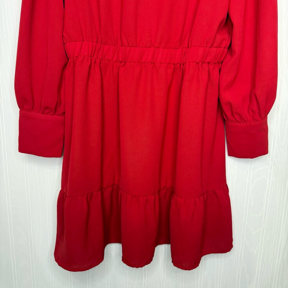 Cupshe red long sleeve dress with ruffle size XL - Picture 4 of 11